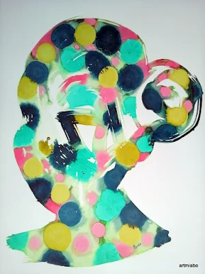 Missing Face, Ink Abstract, Miabo Enyadike