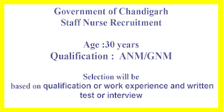 Staff Nurse Recruitment - Government of Chandigarh