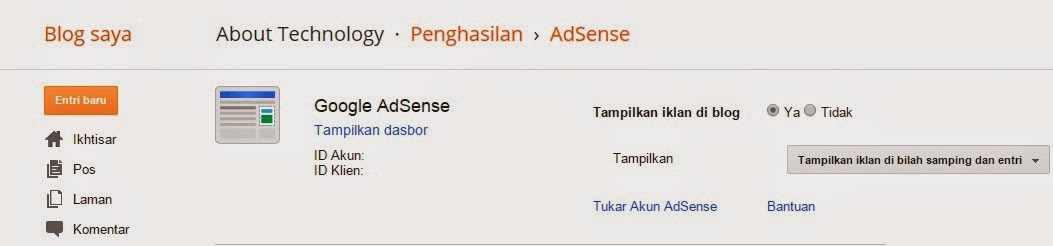 Cara Memasang Iklan Google Adsense di Blog 2015