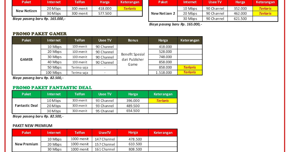  INDIHOME  PASURUAN Daftar Harga Indihome  per April 2022