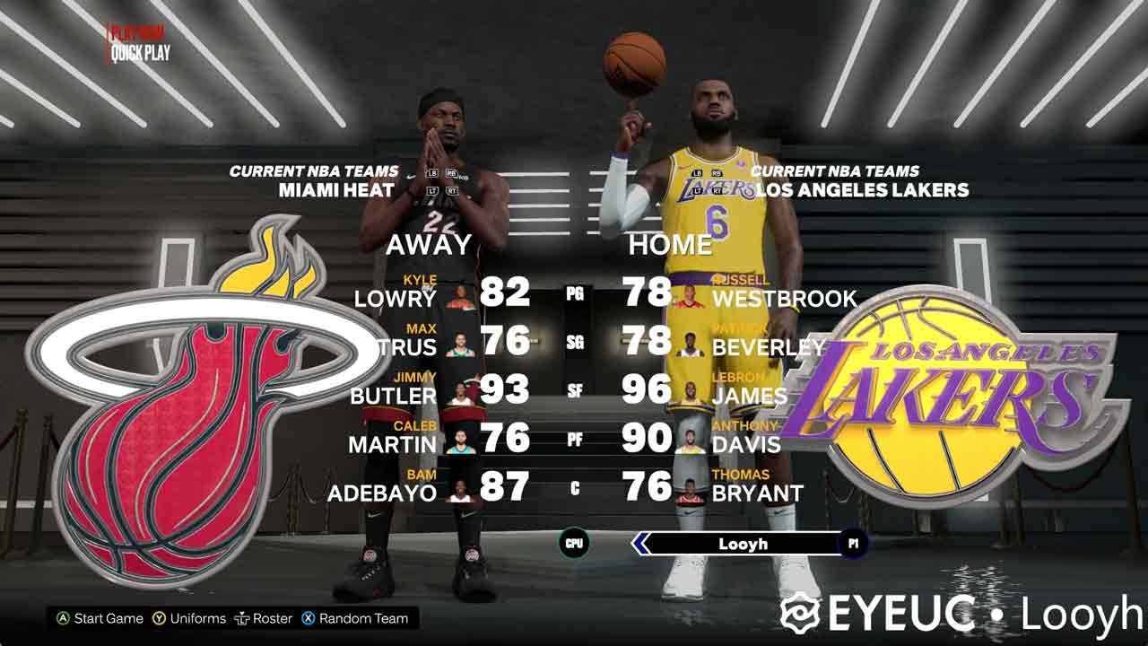 NBA 2K23 Team Selection Screen with Franchise Player