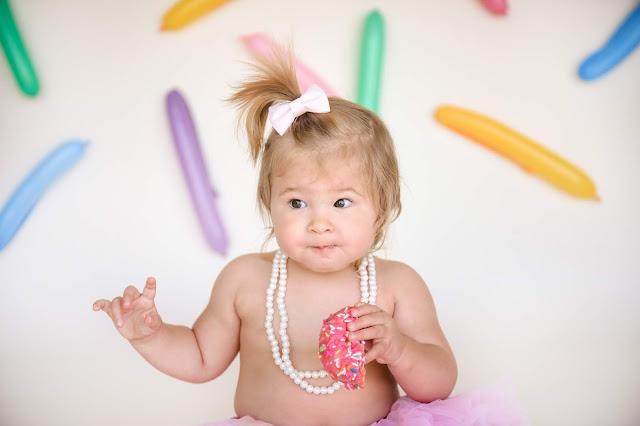 Pink donut theme cake smash