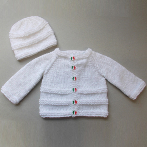 Roma Baby Cardigan Jacket & Hat - Free Pattern