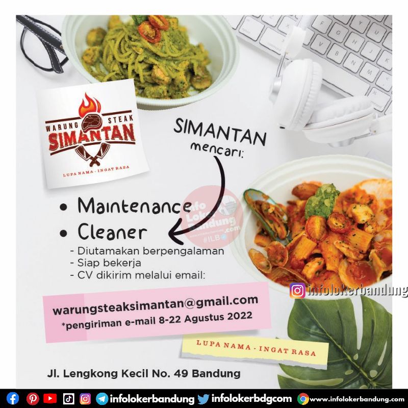 Lowongan Kerja Warung Steak Simantan Bandung Agustus 2022