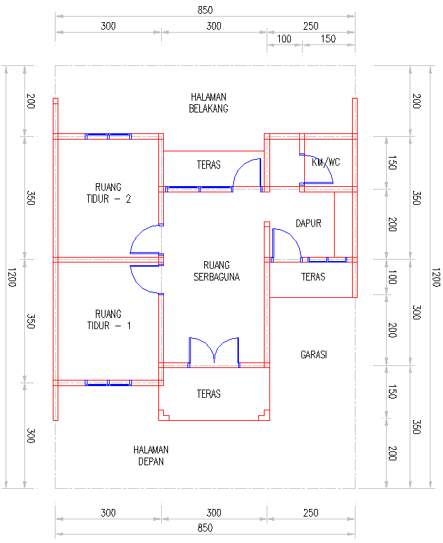 Geginau Menggambar Rumah  Sederhana dengan AutoCAD  1