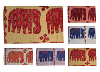 Elephant Patchwork Kantha Quilt in Wholesale Price