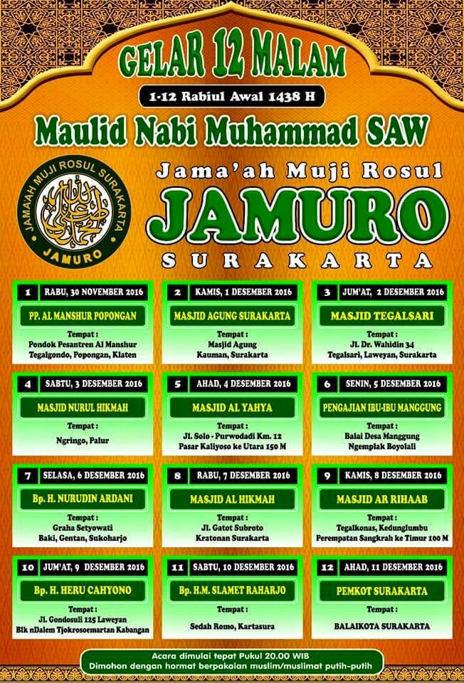 Jadwal 12 Malam Maulid Bersama Jamuro  Download MP3