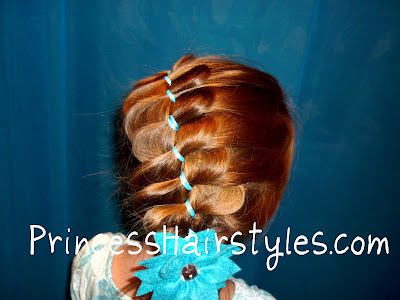 loose french braiding with ribbon