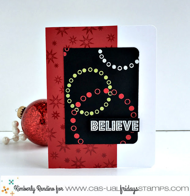 holiday | christmas | believe | handmade card | cardmaking | papercraft | cas-ual fridays stamps | kimpletekreativity.blogspot.com | clear stamps | embossing powder