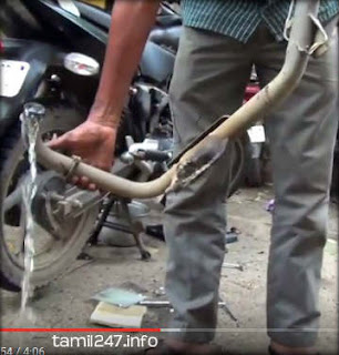 drain water from bike silencer in chennai floods affected two wheeler