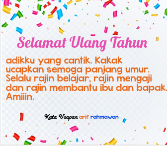 Kumpulan Kata-kata Ucapan Selamat Ulang Tahun ADIK, Puisi 