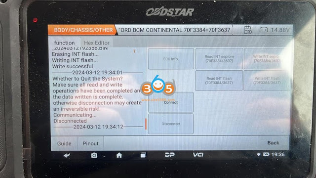 OBDSTAR DC706 Failed to Read Ford Transit BCM 70F3384 2