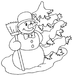 Dibujos de Muñecos de Nieve para Colorear, parte 2