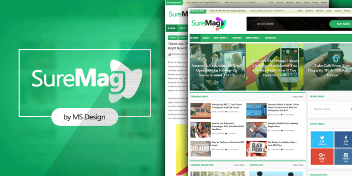Sure Mag Blogger Template Free Download