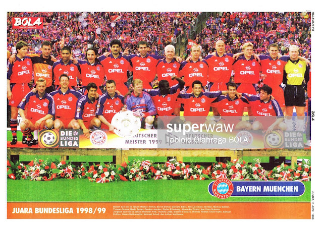 BAYERN MUENCHEN BUNDESLIGA CHAMPION 1998