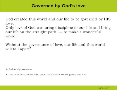 Governed by God's love