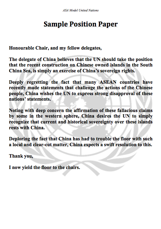 How To Write A Mun Crisis Position Paper Sample C4eva Speaks