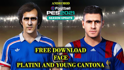 PES 2021 Faces Michel Platini & Eric Cantona by Andri Mod