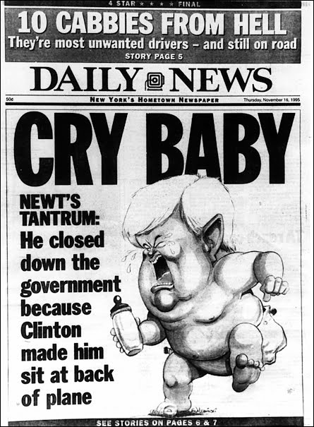 newt gingrich cry baby. Newt Gingrich on NY Daily News