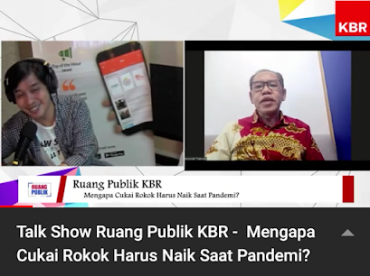 Talk show Ruang Publik KBR, Hasbullah Tabrany Ketua Komnas Pengendalian Tembakau