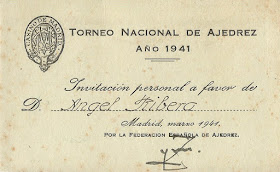Anverso de la invitación a Ángel Ribera