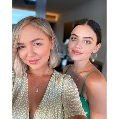 Lucy Hale and BFF Annie Breiter pretty in green outfits