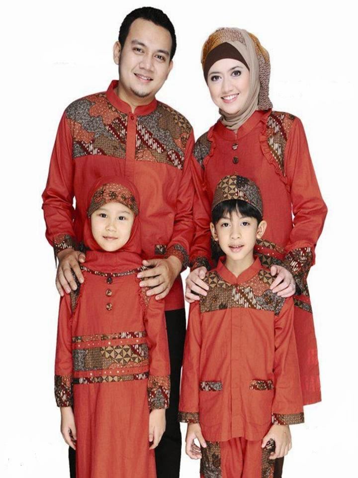 Model Baju Batik  Muslim Sarimbit Keluarga  Terbaru