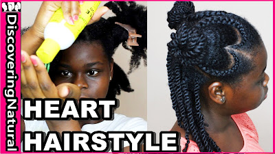 Valentine's Day Natural Hair Styles for Black Girls | Heart Cornrows ft Jamaican Mango and Lime