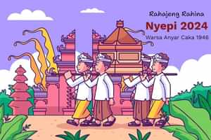 kartun ucapan selamat nyepi 2024 gratis