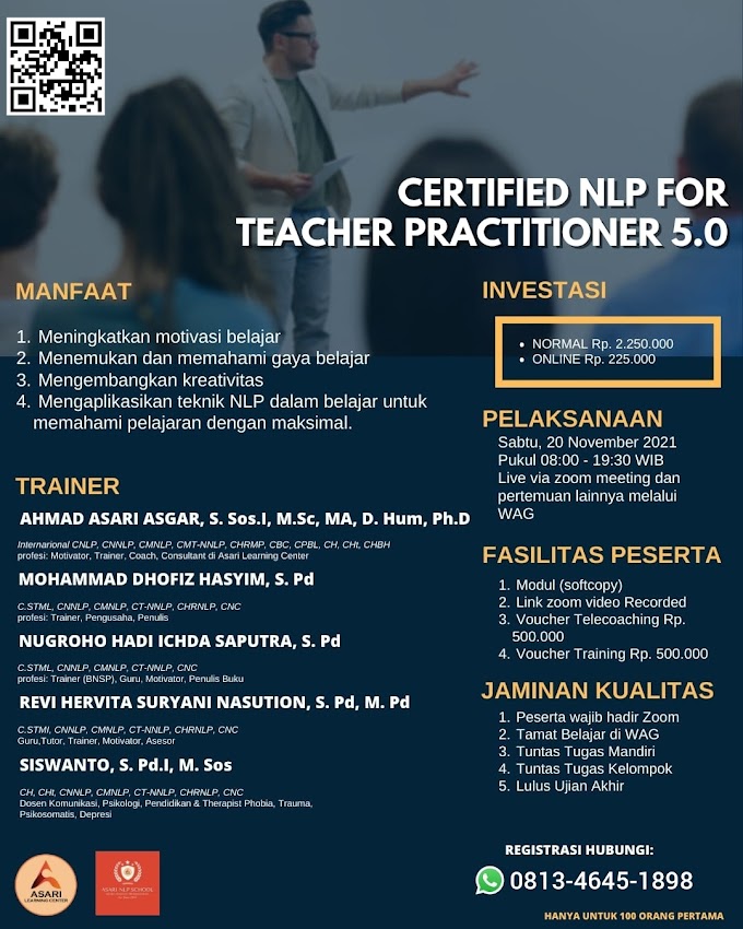 Certified NLP For Teacher Practitioner Batch 5