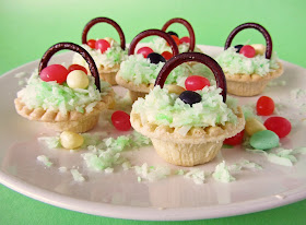 Easter basket lemon mousse tarts