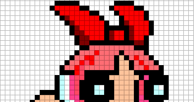 Minecraft Pixel Art Templates: Blossom (Powerpuff girls)