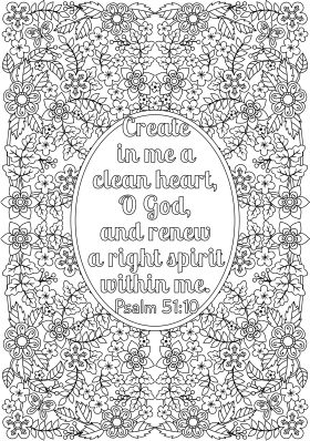 Psalm 51 10 Coloring Page