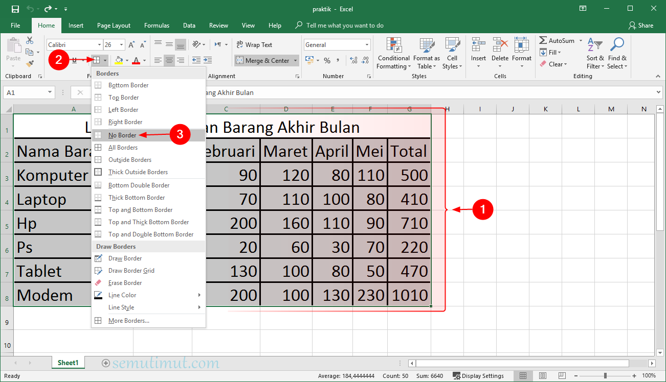 Cara Membuat Tabel di Excel Berwarna Otomatis (Mudah) SemutImut