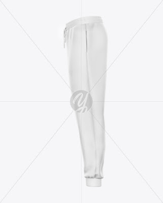 Sweatpants with Ribbing Mockup