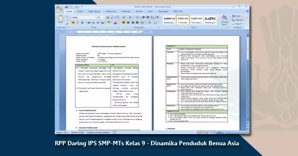 Contoh RPP Daring IPS SMP-MTs Kelas 9 - Dinamika Penduduk ...