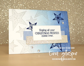 scissorspapercard, Stampin' Up!, CASEing The Catty, So Many Stars bundle, Rectangle Stitched Dies, Delicata Ink, Christmas 