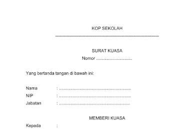 Download Format Surat Kuasa untuk Perangkat Administrasi Tata Usaha Sekolah