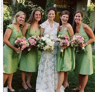 Bridesmaid green dresses