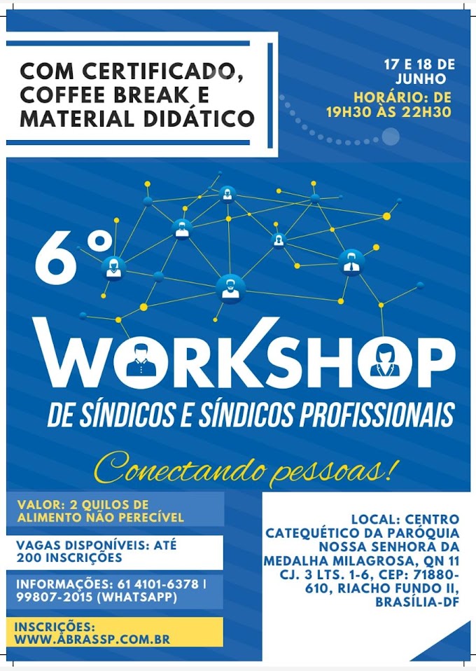 Workshop de Síndicos e Síndicos Profissionais no Riacho Fundo 2 