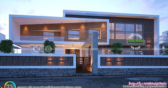 Box type flat roof contemporary home  design  Kerala  home  