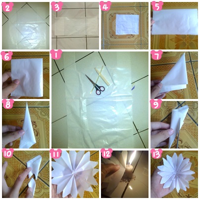 Utari s Blog Tutorial membuat bunga  dari  kantong plastik  