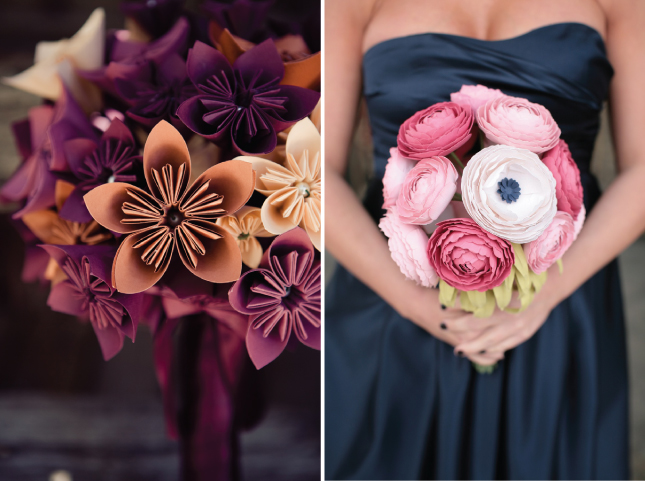 Wedding Cake Paper flowers may just be the perfect element to bring color 