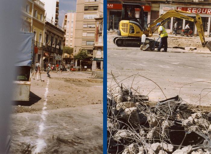 Observen en la última foto la calle Pablo Iglesias. Y en esta primera la linea del suelo señalando