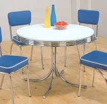 50's Retro Nostalgic Style Chrome Plated Round Dining Table