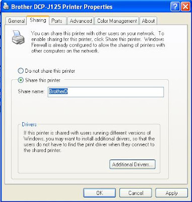 Sharing Printer Properties