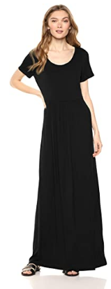 Women's Jersey Short-Sleeve Scoop-Neck Empire-Waist - Maxi Dress 2021