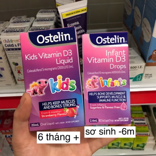 Vitamin D3 Ostelin Úc cho bé
