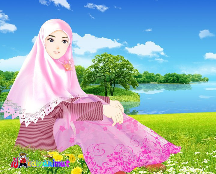 Gambar animasi kartun muslim dan muslimah  kartun yunik