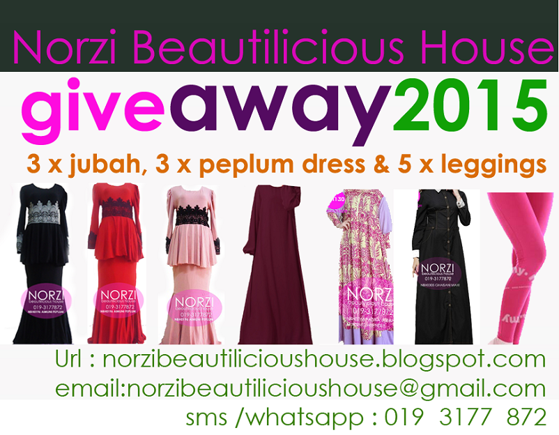 Giveaway 2015 Jubah, dress , leggings oleh Norzi Beautilicious House
